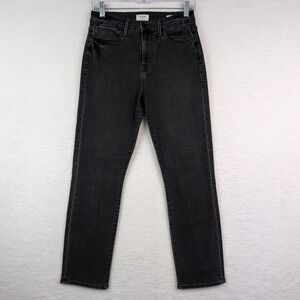 Frame Le High Straight Women's Size 27 Black Denim Jeans Classic Casual Goth